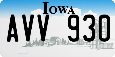 IA license plate AVV930