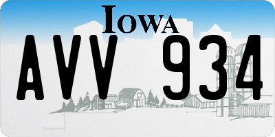 IA license plate AVV934