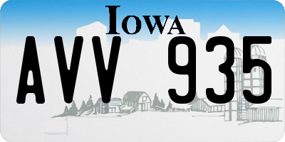 IA license plate AVV935