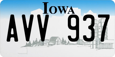 IA license plate AVV937
