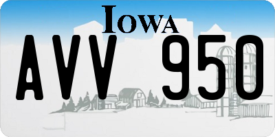 IA license plate AVV950