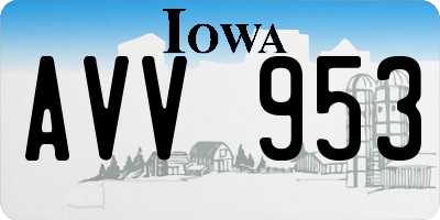 IA license plate AVV953