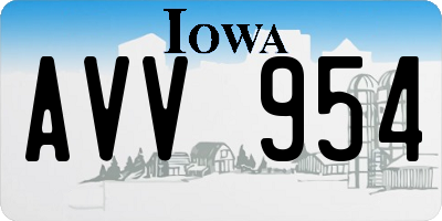 IA license plate AVV954