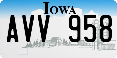 IA license plate AVV958