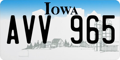 IA license plate AVV965