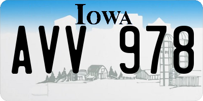 IA license plate AVV978