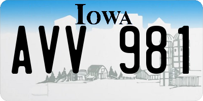 IA license plate AVV981