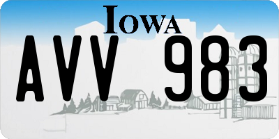 IA license plate AVV983