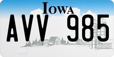 IA license plate AVV985