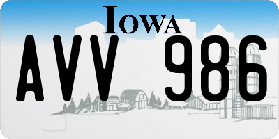 IA license plate AVV986