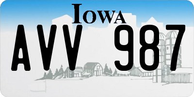 IA license plate AVV987