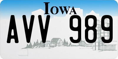 IA license plate AVV989