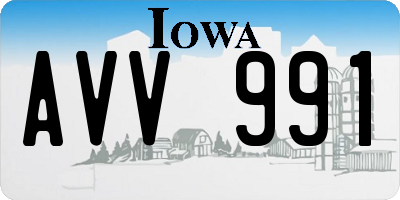IA license plate AVV991