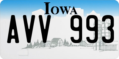 IA license plate AVV993