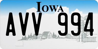 IA license plate AVV994