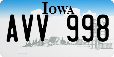 IA license plate AVV998