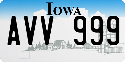 IA license plate AVV999