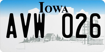 IA license plate AVW026