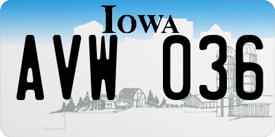 IA license plate AVW036
