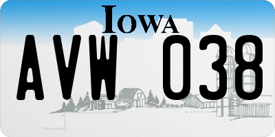 IA license plate AVW038
