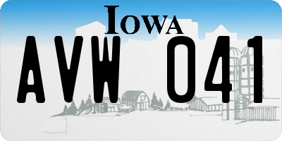 IA license plate AVW041
