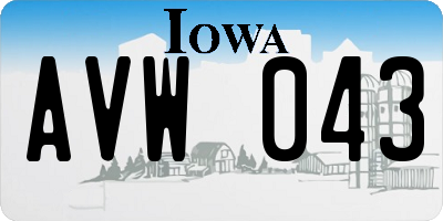 IA license plate AVW043