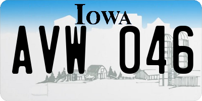 IA license plate AVW046
