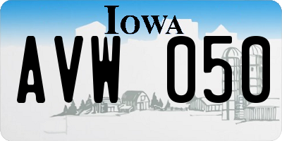 IA license plate AVW050