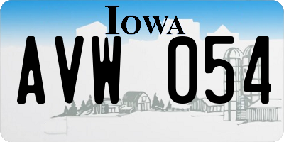 IA license plate AVW054