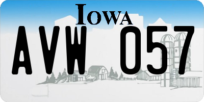 IA license plate AVW057