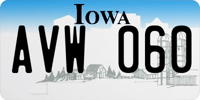 IA license plate AVW060