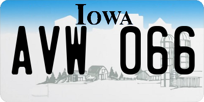 IA license plate AVW066