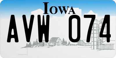 IA license plate AVW074