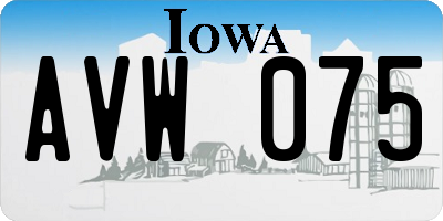 IA license plate AVW075