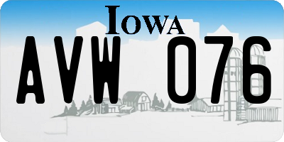 IA license plate AVW076