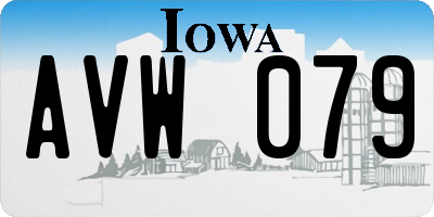 IA license plate AVW079