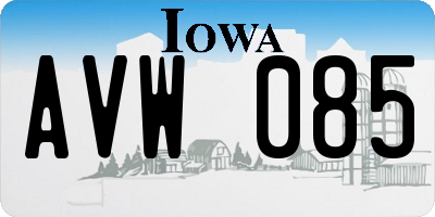 IA license plate AVW085