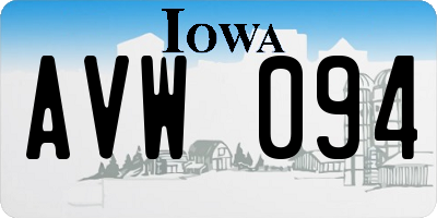 IA license plate AVW094