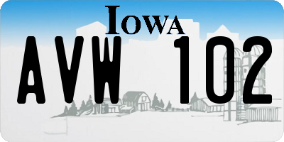 IA license plate AVW102