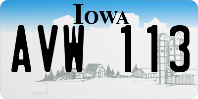 IA license plate AVW113