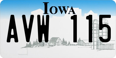 IA license plate AVW115