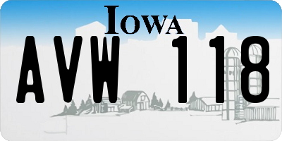 IA license plate AVW118