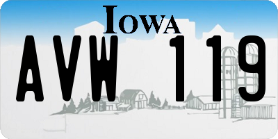 IA license plate AVW119