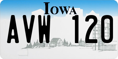 IA license plate AVW120