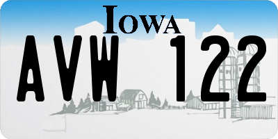 IA license plate AVW122