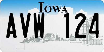 IA license plate AVW124