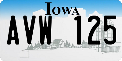 IA license plate AVW125