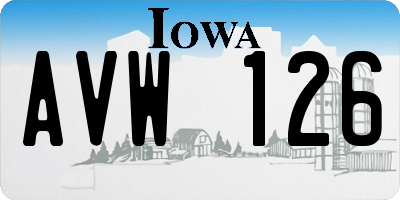 IA license plate AVW126