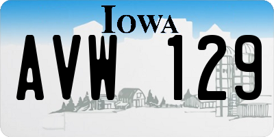 IA license plate AVW129