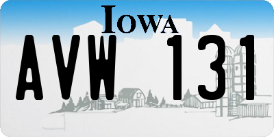 IA license plate AVW131